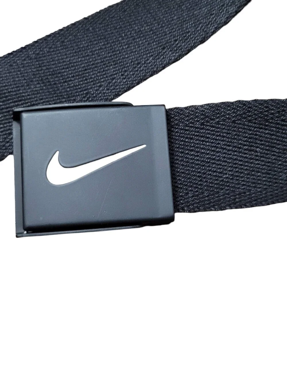 Nike Web Belt Black White Swoosh Adjustable One Size Unisex